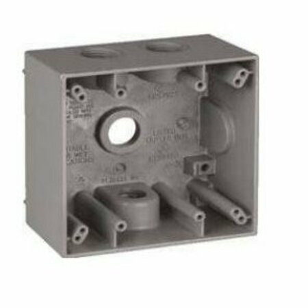 TEDDICO BWF Electrical Box, 31 cu in, Outlet Box, 2 Gang, Die Cast Metal, Rectangular TGB-54V